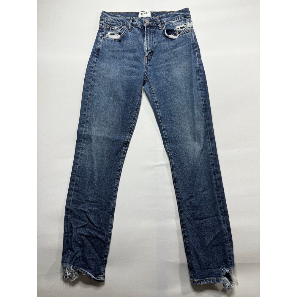 AGOLDE  Women's Toni Slim Ankle‎ Distressed Blue Denim Jeans - Size 27x27*